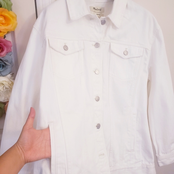 NWT MADEWELL boxy Oversize white denim jacket - Picture 12 of 16